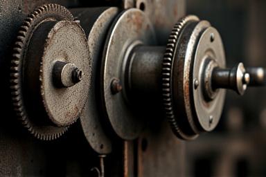 Fotografía industrial de maquinaria antigua