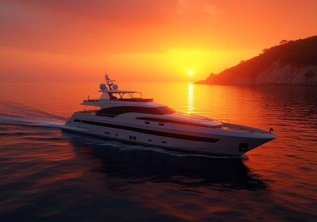 Yate de lujo navegando costa mexicana